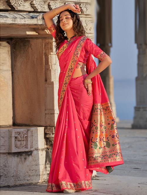 self design nauvari saree with blouse - 19506153 - Very Small Image - 1