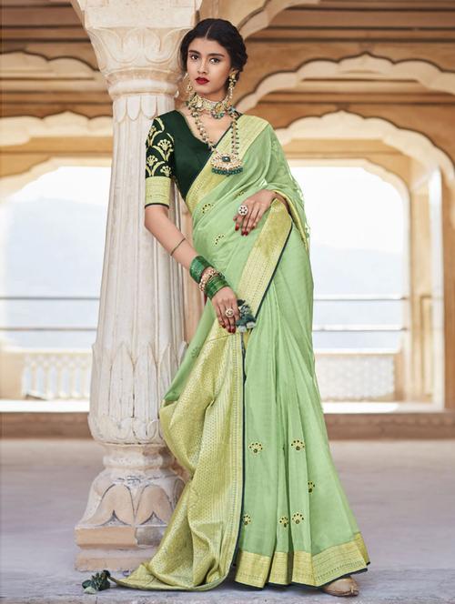 embroidered bordered saree - 19506170 - Very Small Image - 1