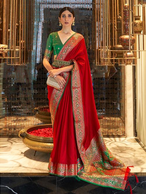 solid paithani saree - 19506371 - Very Small Image - 1