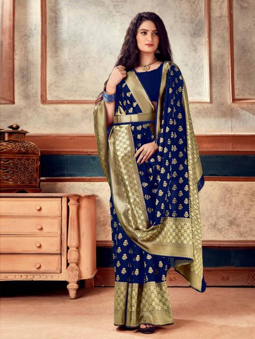 solid woven saree - 19506432 - Very Small Image - 1