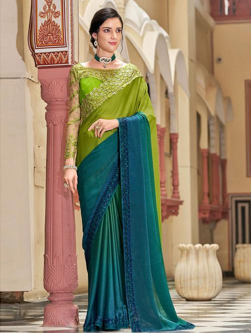 multi colored silk woven saree with blouse - 19507063 - Very Small Image - 1
