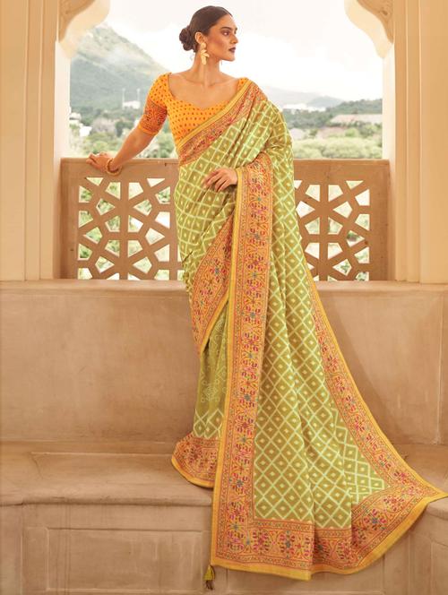 patola silk saree with blouse - 19507114 - Very Small Image - 1