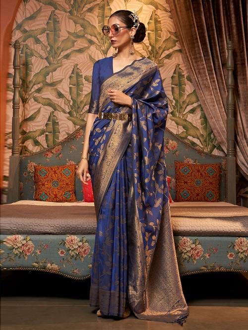 kanjivaram silk saree with blouse - 19507125 - Very Small Image - 1