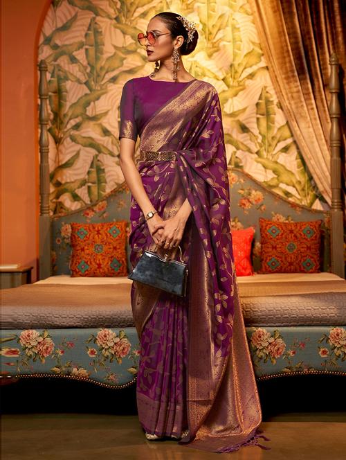 kanjivaram silk saree with blouse - 19507127 - Very Small Image - 1