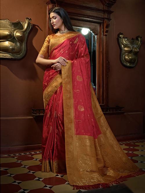 kanjivaram silk saree with blouse - 19507150 - Very Small Image - 1