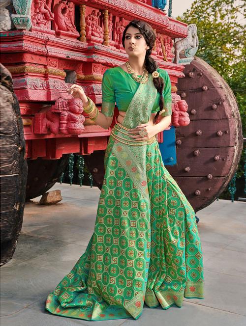 banarasi silk saree - 19507195 - Very Small Image - 1
