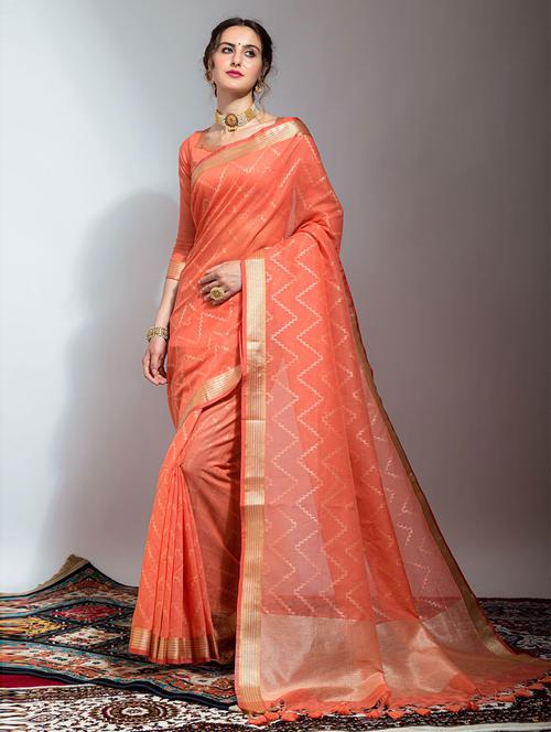 linen weaved saree - 19507241 - Very Small Image - 1