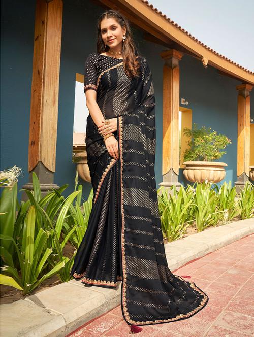 chiffon printed saree with blouse - 19507297 - Very Small Image - 1