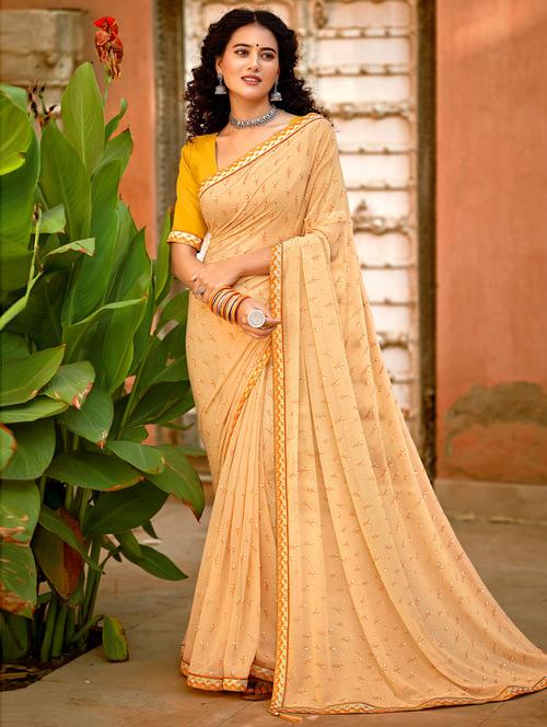 georgette printed saree - 19507315 - Very Small Image - 1
