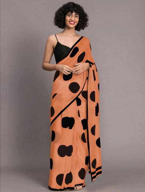 georgette printed saree with blouse - 19507338 - Very Small Image - 1