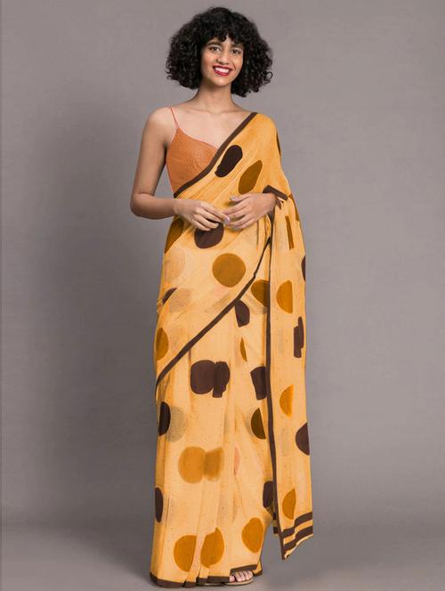 georgette printed saree with blouse - 19507339 - Very Small Image - 1