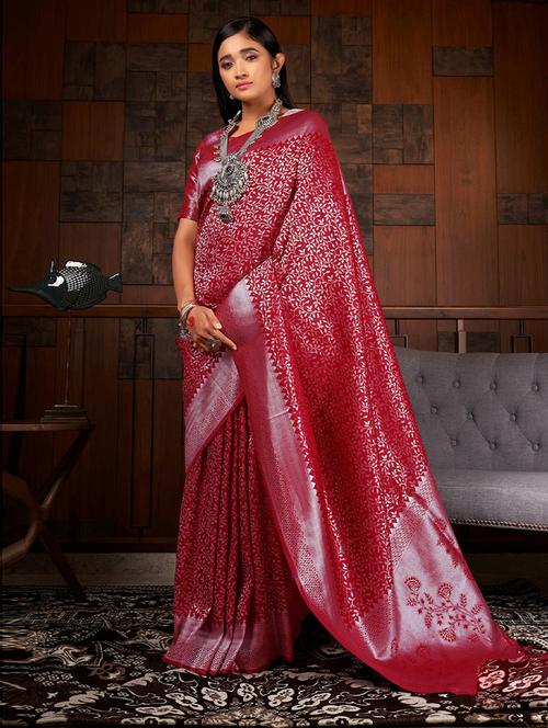 zari work kanjivaram saree with blouse - 19507402 - Very Small Image - 1