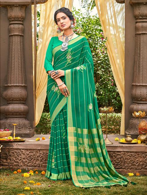 floral printed saree - 19507411 - Very Small Image - 1
