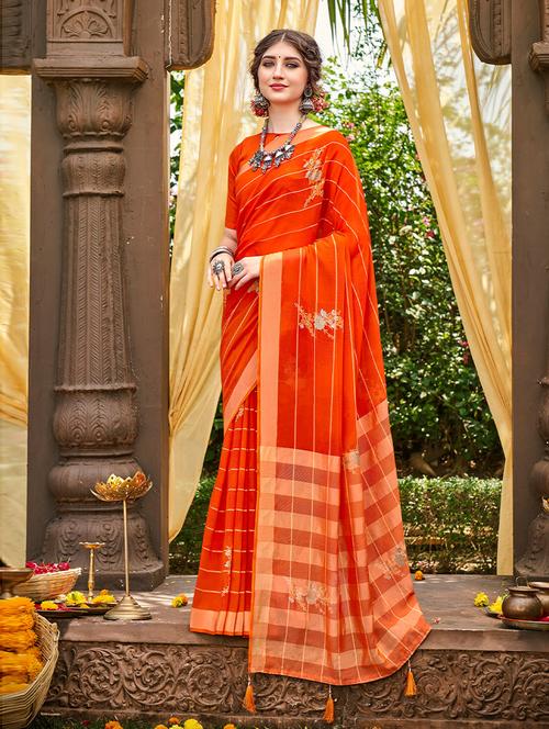 floral printed saree with blouse - 19507412 - Very Small Image - 1