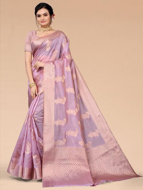organza banarasi saree with blouse - 19507464 - Very Small Image - 1