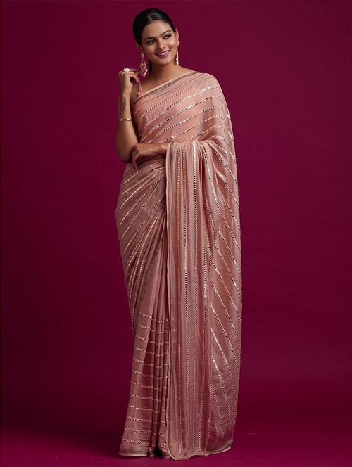 solid embroidered saree - 19507486 - Very Small Image - 1