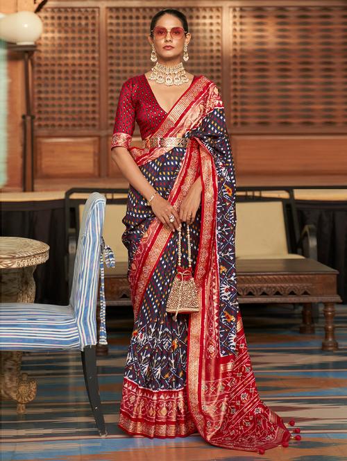 patola silk saree with blouse - 19507509 - Very Small Image - 1