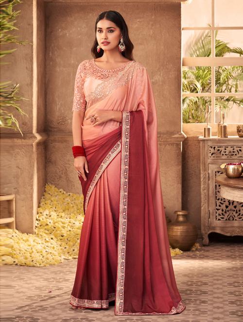 ombre embroidered saree - 19507560 - Very Small Image - 1