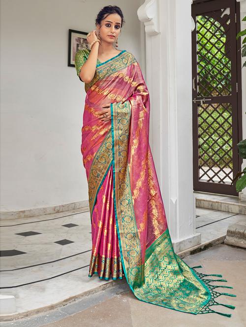 solid banarasi saree - 19507582 - Very Small Image - 1