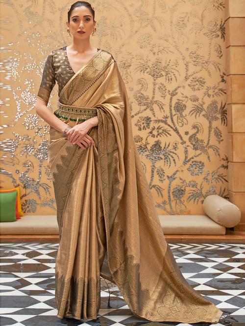 zari work woven saree - 19507740 - Very Small Image - 1