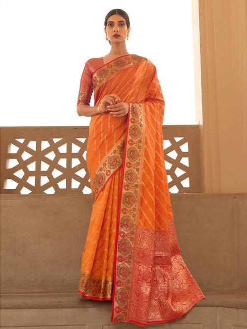 self design patola saree with blouse - 19507744 - Very Small Image - 1