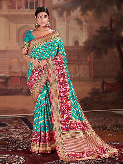printed patola saree with blouse - 19507765 - Very Small Image - 1