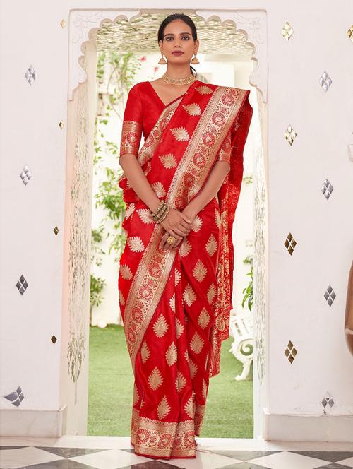 zari work banarasi saree with blouse - 19507787 - Very Small Image - 1