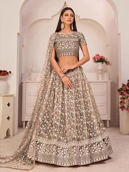 embroidered lehenga choli with dupatta set - 19508146 - Very Small Image - 1