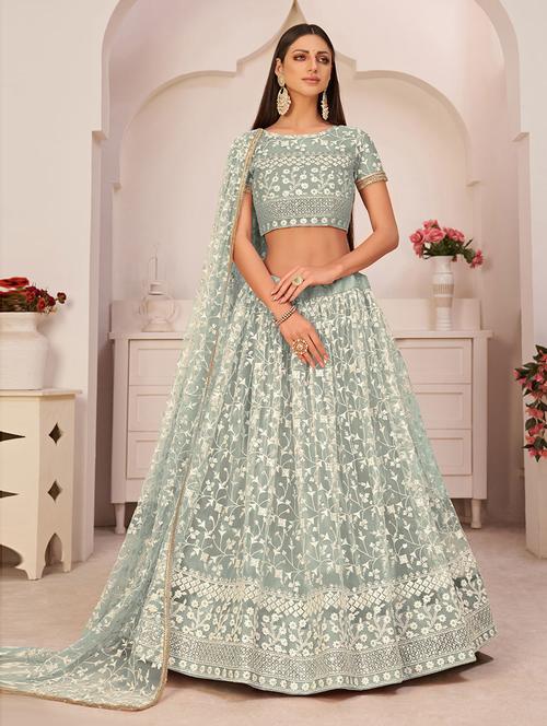 embroidered lehenga choli with dupatta set - 19508148 - Very Small Image - 1