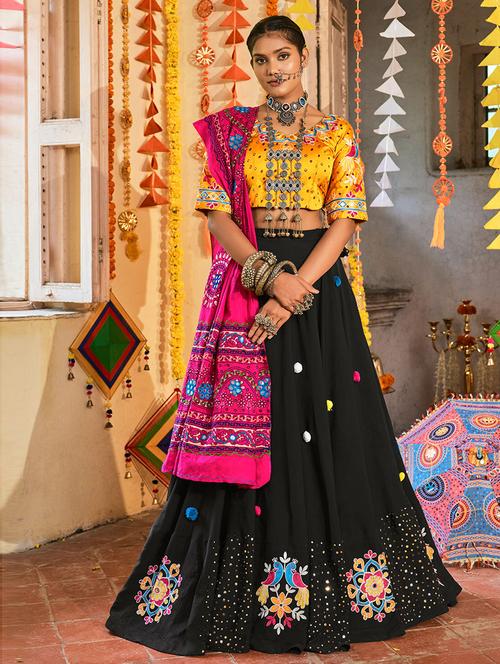 embroidered lehenga choli with dupatta set - 19508176 - Very Small Image - 1
