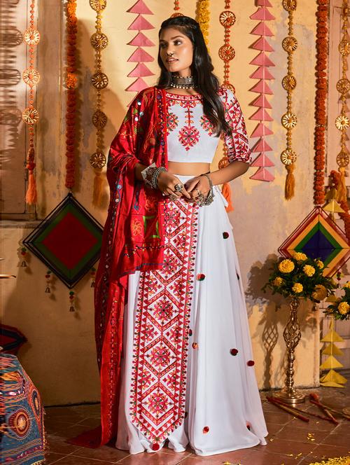 self design unstitched lehenga - 19508179 - Very Small Image - 1