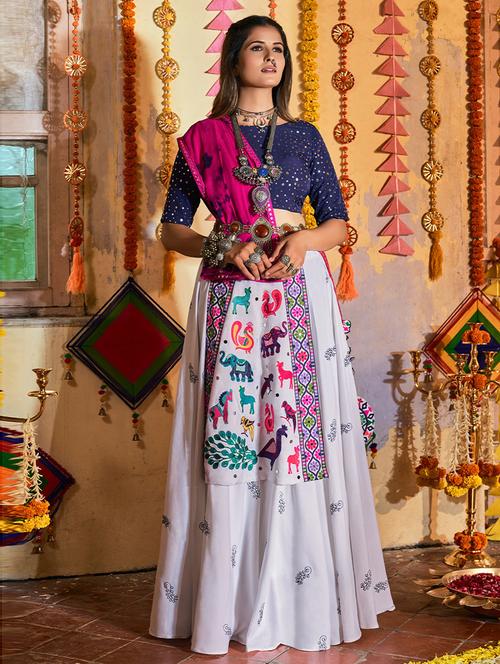 self design unstitched lehenga - 19508181 - Very Small Image - 1