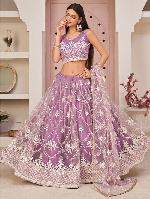 embroidered lehenga choli with dupatta set - 19508199 - Very Small Image - 1