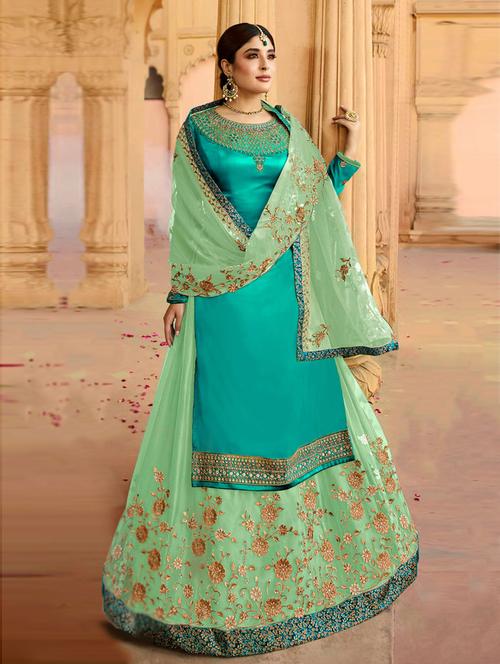 embroidered lehenga choli with dupatta set - 19508210 - Very Small Image - 1
