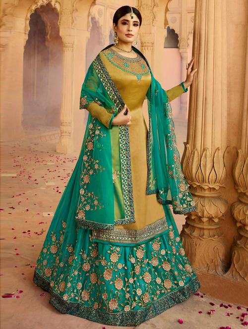 embroidered lehenga choli with dupatta set - 19508211 - Very Small Image - 1