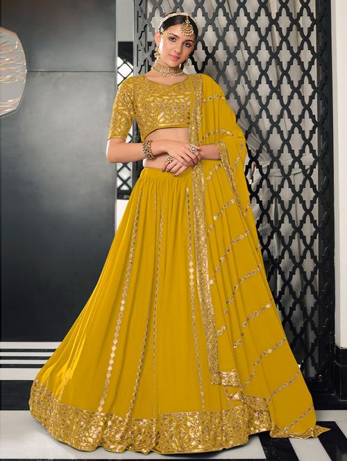 embroidered lehenga choli with dupatta set - 19508229 - Very Small Image - 1