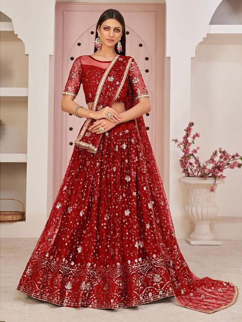 embroidered lehenga choli with dupatta set - 19508240 - Very Small Image - 1