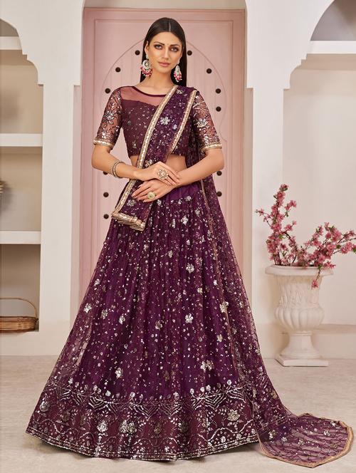 embroidered lehenga choli with dupatta set - 19508242 - Very Small Image - 1