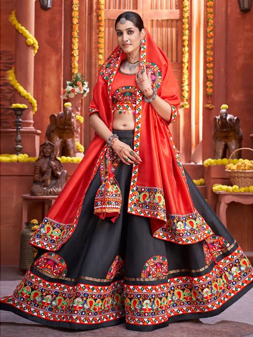 self design unstitched lehenga - 19508259 - Very Small Image - 1