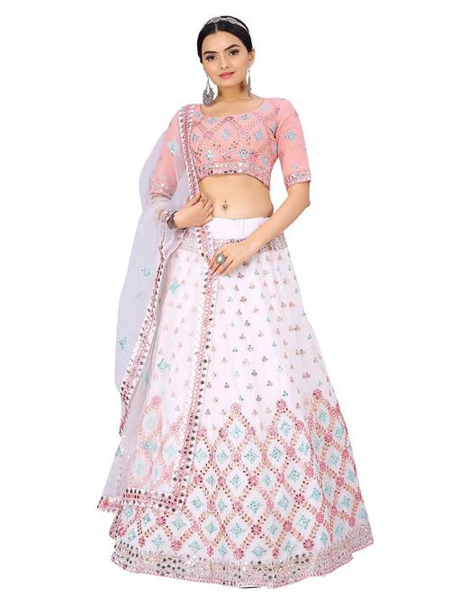 self design unstitched lehenga - 19508302 - Very Small Image - 1