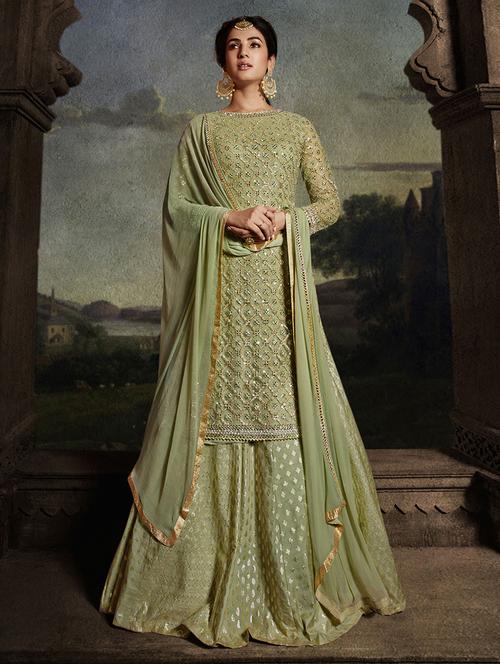 self design unstitched lehenga - 19508364 - Very Small Image - 1