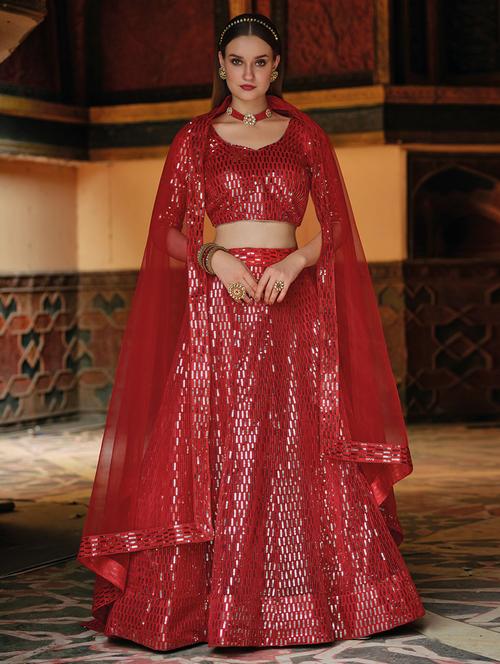 self design unstitched lehenga - 19508617 - Very Small Image - 1