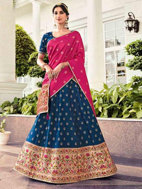 self design unstitched lehenga - 19508777 - Very Small Image - 1