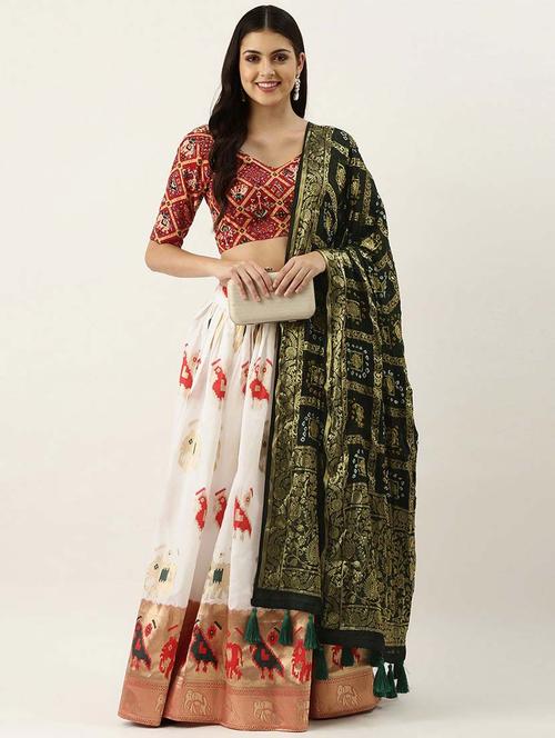 self design unstitched lehenga - 19508784 - Very Small Image - 1