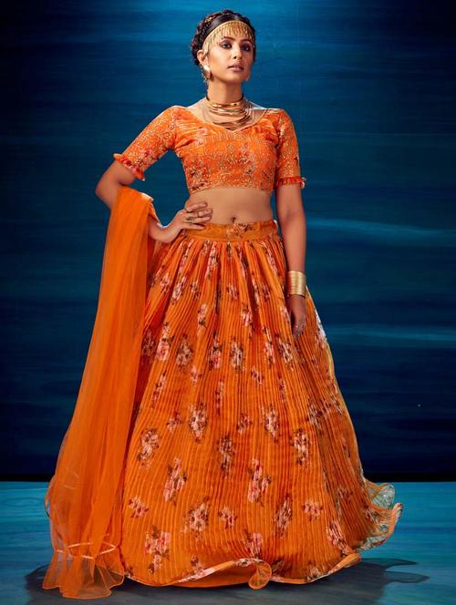 self design unstitched lehenga - 19508794 - Very Small Image - 1