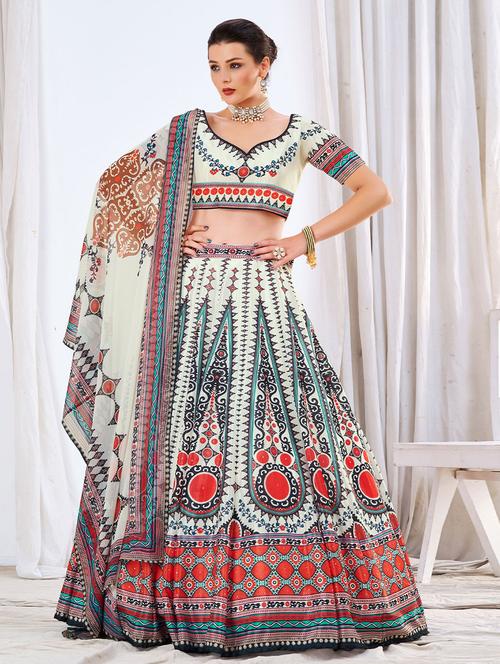 self design unstitched lehenga - 19508878 - Very Small Image - 1