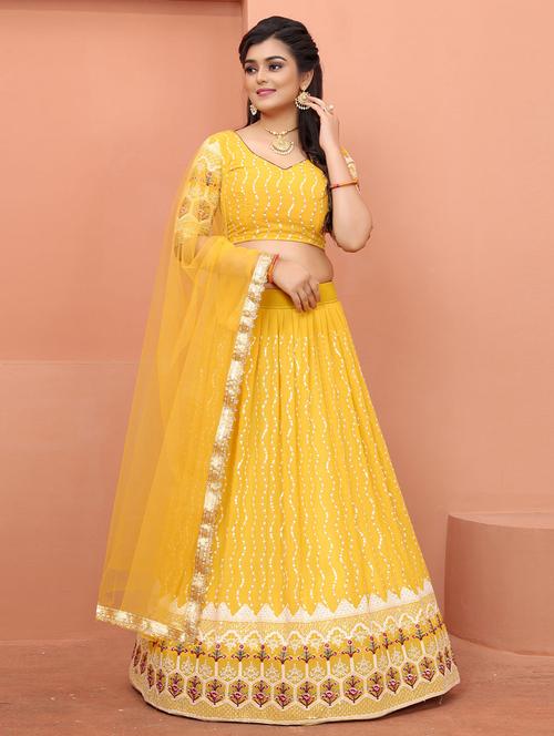 self design unstitched lehenga - 19508958 - Very Small Image - 1
