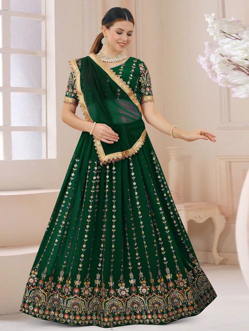 self design unstitched lehenga - 19508981 - Very Small Image - 1