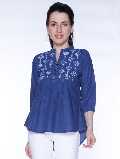 solids denim regular top - 19509161 - Very Small Image - 1