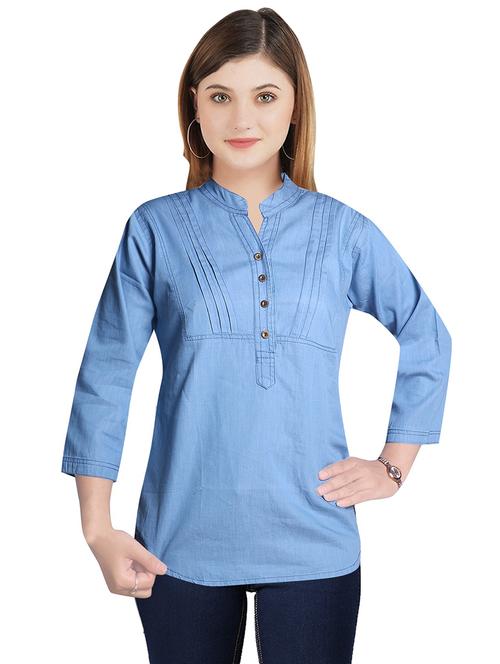 solids denim regular top - 19509169 - Very Small Image - 1